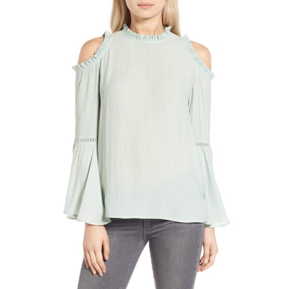 Cold Shoulder Ruffle Blouse